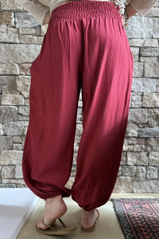Basso Shirring Genie Pant Sangria